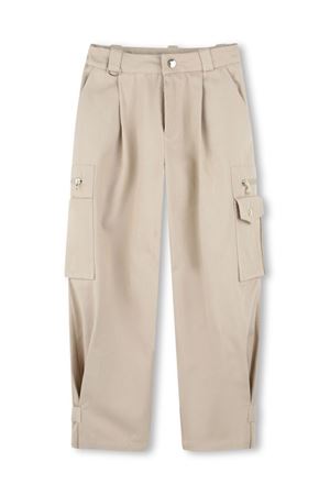 Sand beige organic cotton cargo trousers CHLOE' KIDS | C20461281